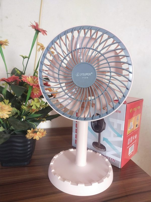 JYSuper-2218 Professional Rechargeable Mini Table Fan. 6-8hours charging backup - Image 3